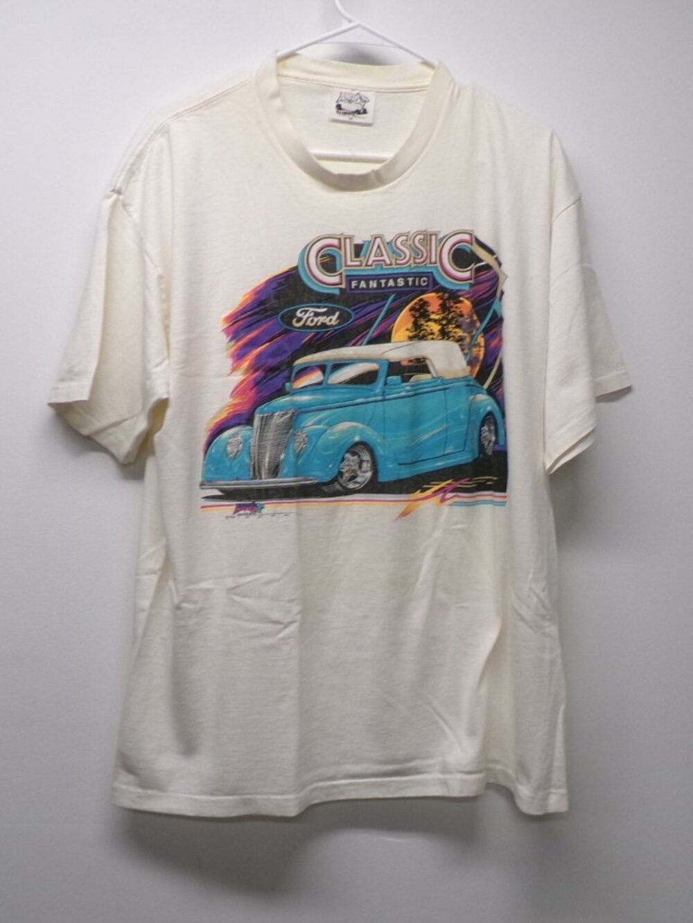 Vintage Andy's Cars Ford Cabriolet Classic Fantastic 1990 Tee T Shirt Concord XL